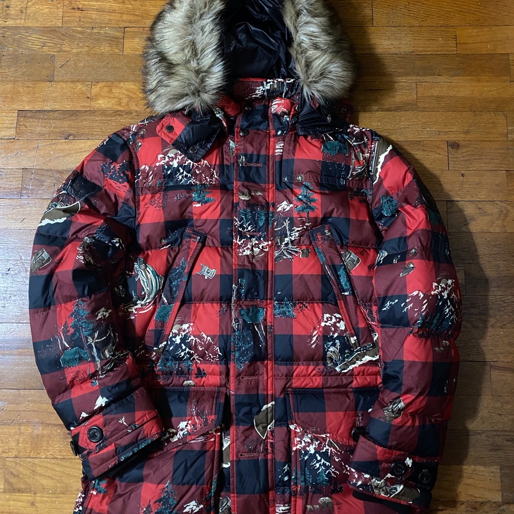 NWT Polo by Ralph Lauren Puffer Jacket with Fur Hood Size Medium *Sample
